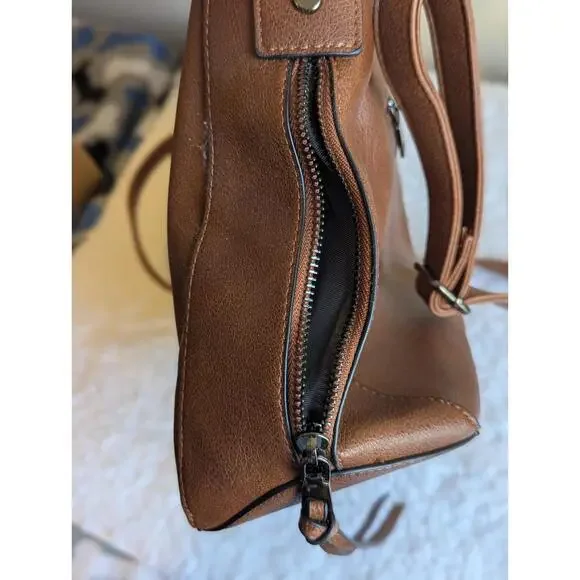 Realer Women Large Brown Crossbody Handbag - Picture 7 of 11